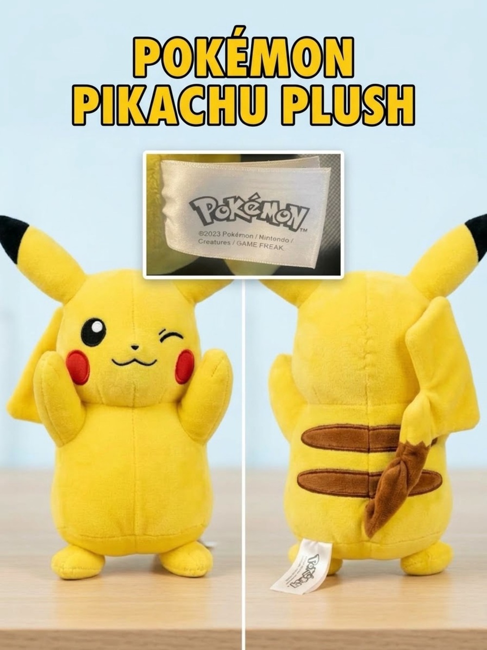 Like NEW! Officially licensed Pokémon Winking Pikachu Plush Toy Collection